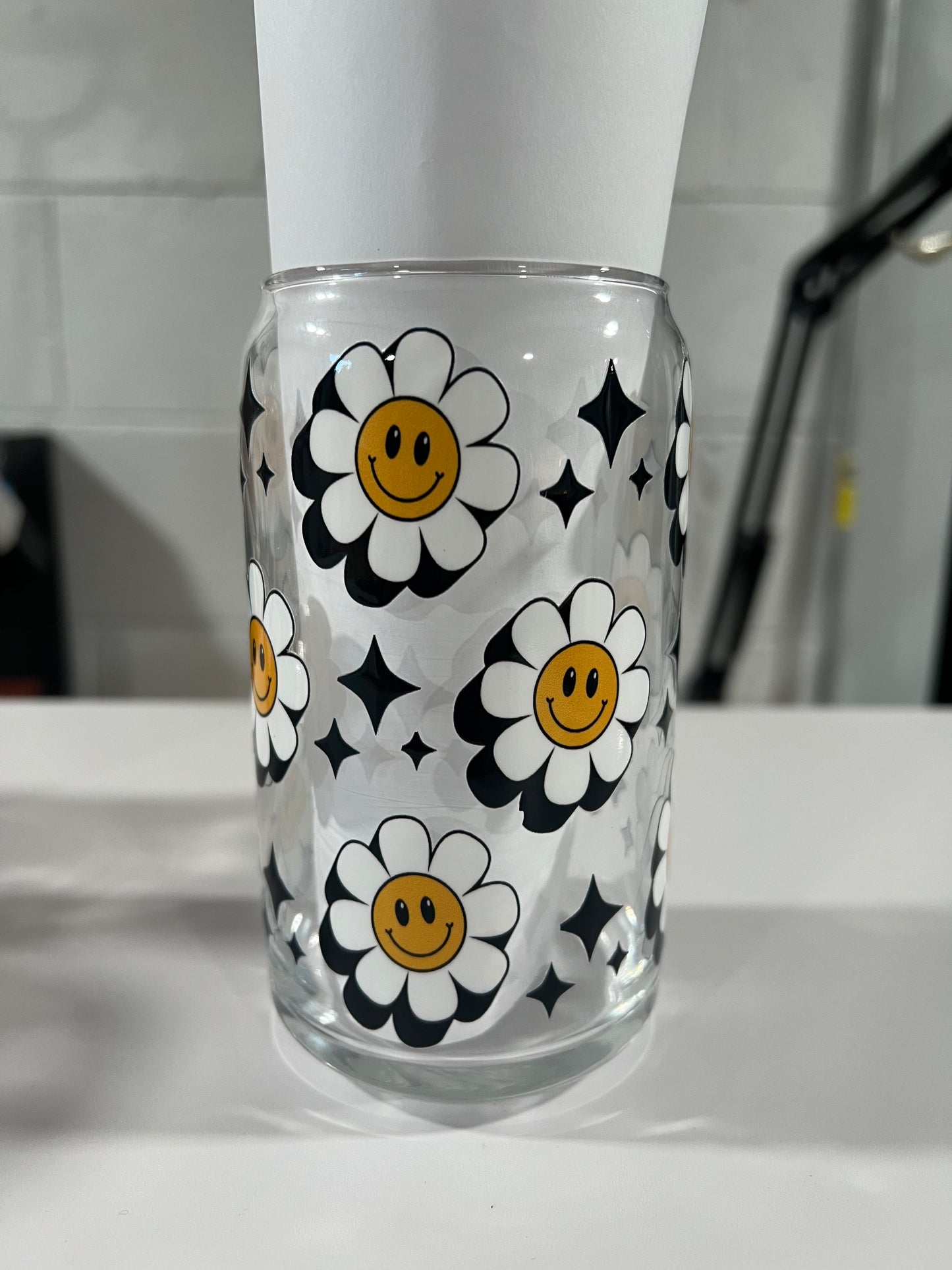 Daisy Flower Smiley Cup