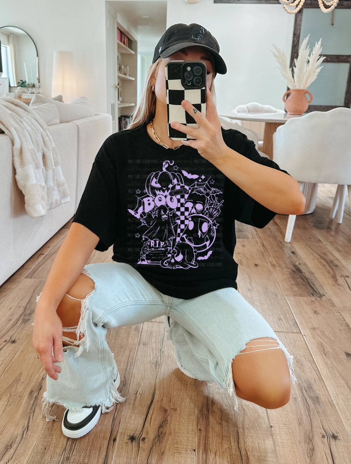 Boo Checkered Collage Shirt